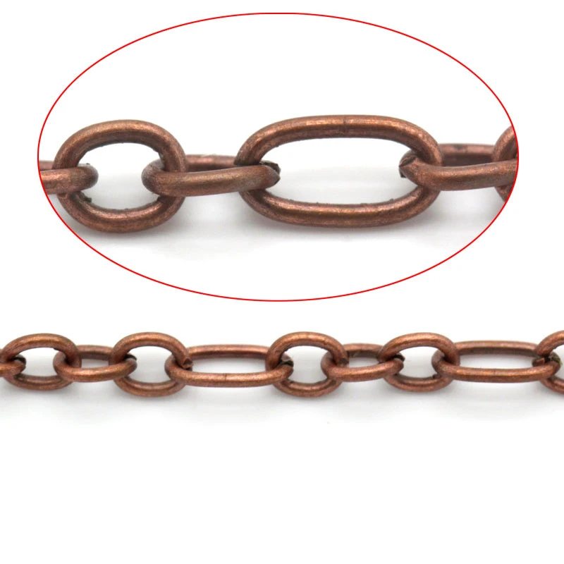 

DoreenBeads Link-Soldered Chains Findings Antique Copper 6.5x3.5mm(1/4"x 1/8") 4x3.5mm( 1/8"x 1/8"),10M (B25397), yiwu