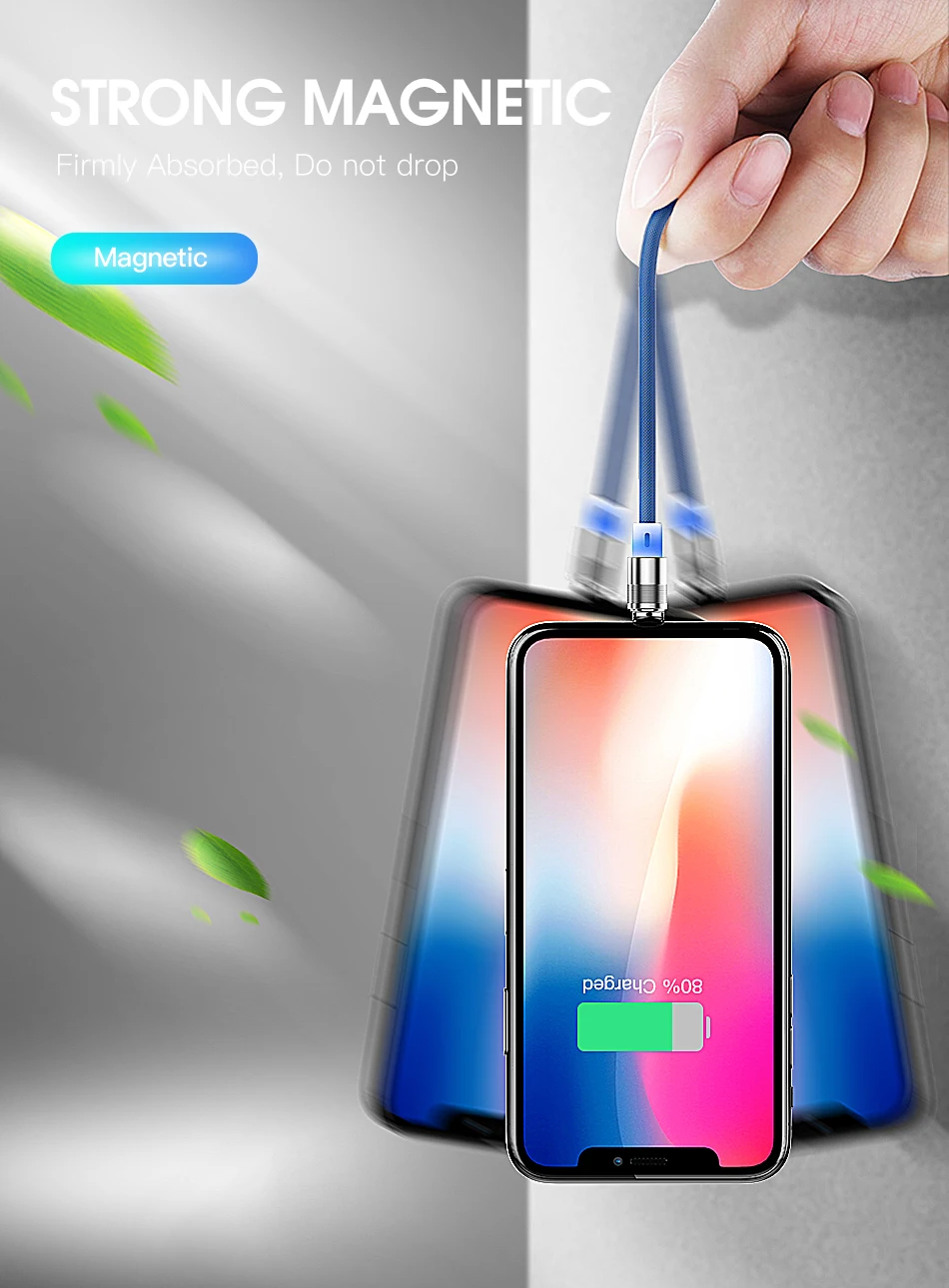 !ACCEZZ Magnetic Cable For Apple Micro USB Type C For iPhone X XS MAX XR 8 Samsung S10 S9 Fast Charging Phone Magnet Charger 1M (7)