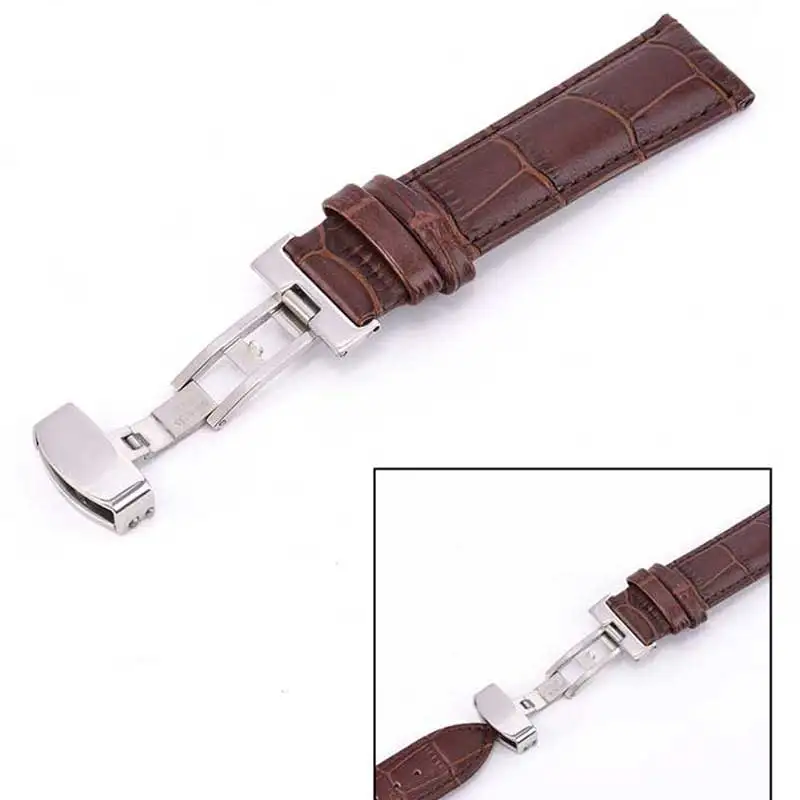 

Genuine Leather Strap 18mm 19mm 20mm 21mm 22mm 23mm 24mm universal watch band steel buckle wrist strap Strap bracelet