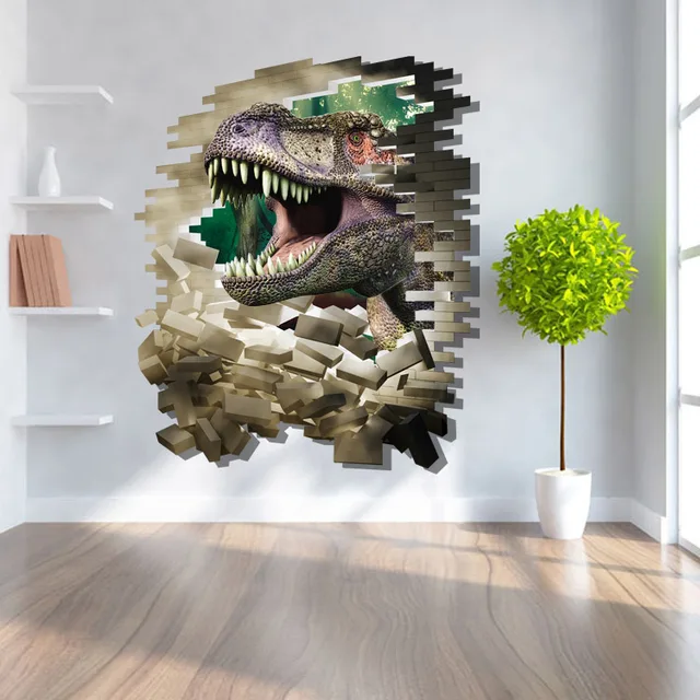 Dinosaurus Pas Al 3D Kids Slaapkamer Muurstickers Gebroken Muur PVC ... Dinosaurus Pas Al 3D Kids Slaapkamer Muurstickers Gebroken Muur PVC ...
