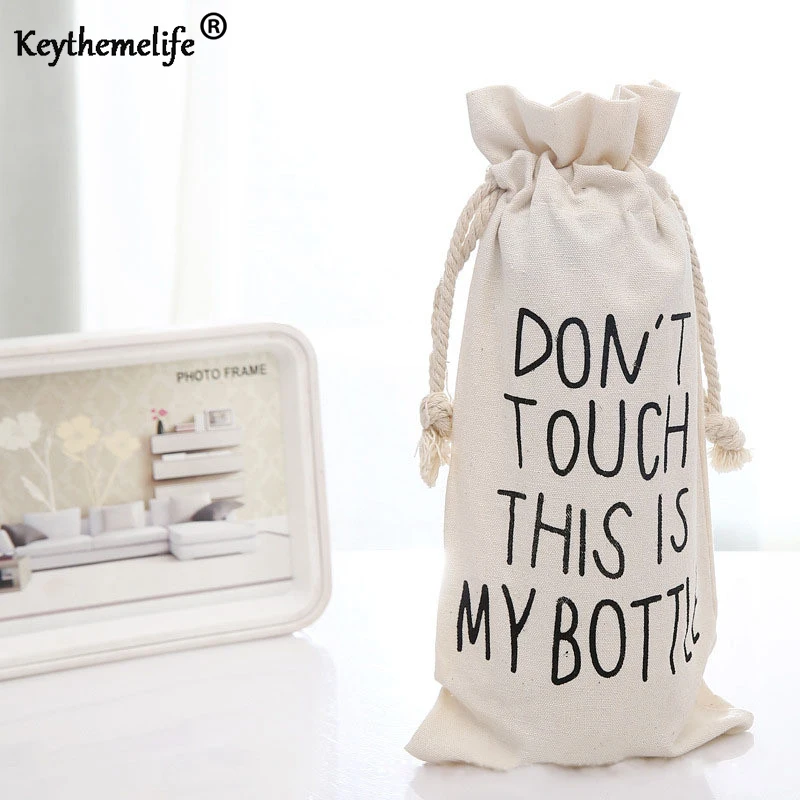 Us 2 7 41 Off 2pcs Lot Linen Bags Storage Bag For Water Bottle Lemon Juice Readily Cup Versatile Canvas With Drawstring New Fashion Ea In