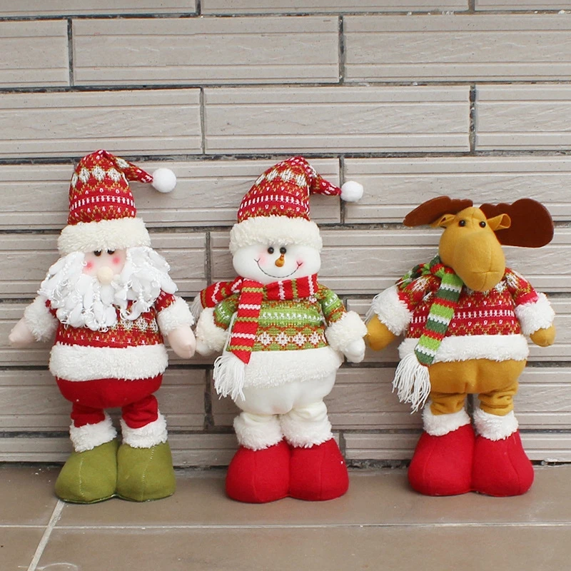Рождественский растягивающийся Санта-Клаус Снеговик Олень телескопическая кукла украшение Рождественская елка висячие украшения кулон Новинка