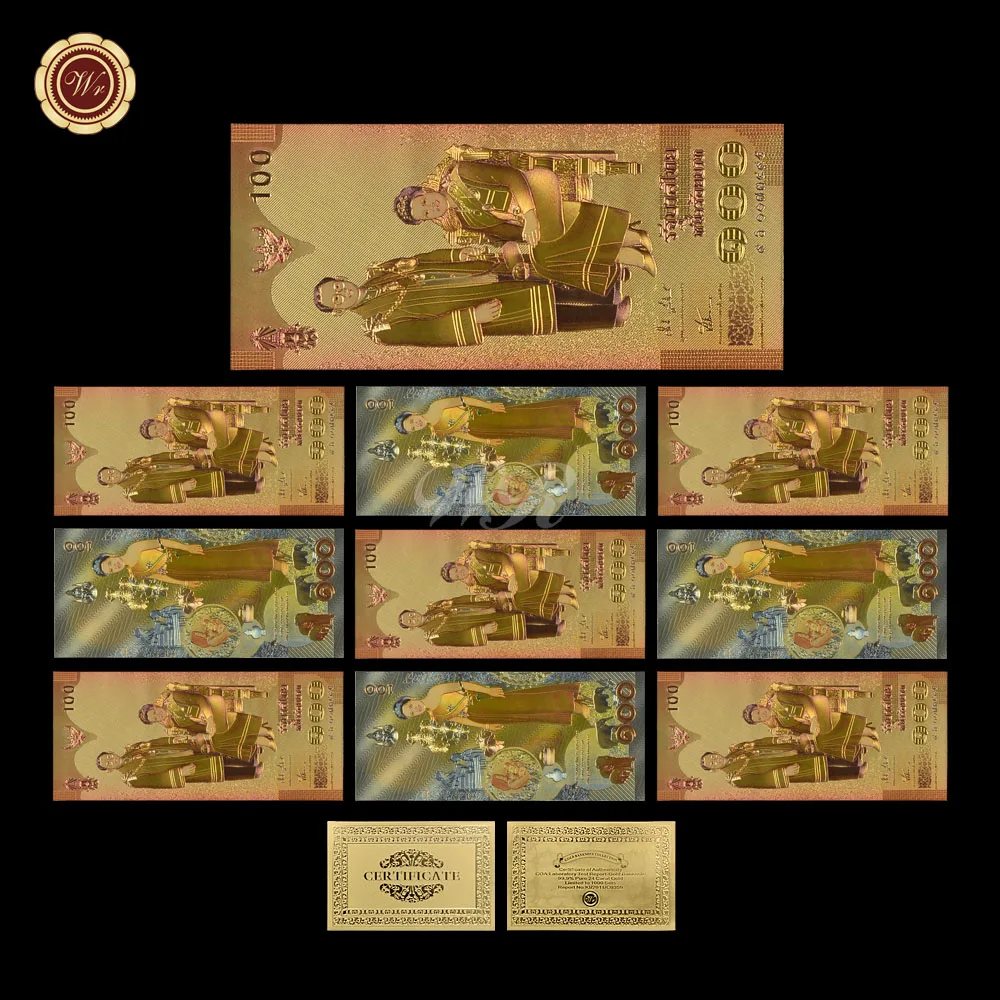 WR идеи подарка для мужчин красочная Коллекционная Золотая банкнота 50 батов Золотая фольга бумажные деньги горячая Распродажа банкноты для домашнего декора - Цвет: style 5