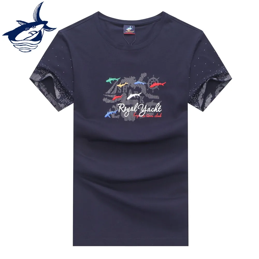 

Summer 2019 t-shirt men short sleeve brand Tace & Shark embroidery tshirt men camiseta tee shirt homme high quality cotton shirt