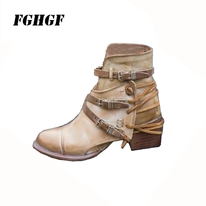 

New Europe station of short boots female autumn winter sells pure color stitching side zipper thick and high-heeled Martin boots