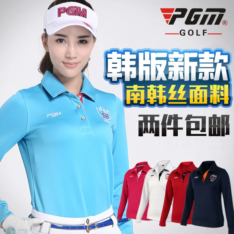 الغولف قميص سيدة جولف الملابس المرأة طويلة الأكمام t-shirt الفتاة الرياضية الوقوف طوق الغولف جيرسي 5 ألوان جولف أعلى ماركة