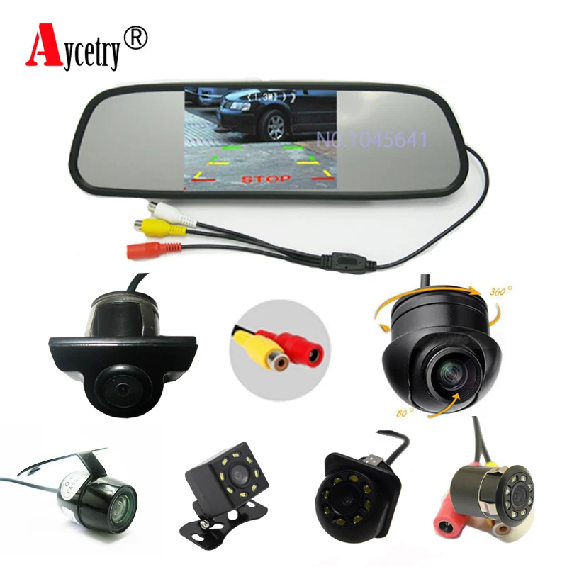 

Aycetry! universal Car Monitor TFT LCD 4.3" HD Digital 2 Way Video Input CCD HD color auto Backup Parking car rear view camera