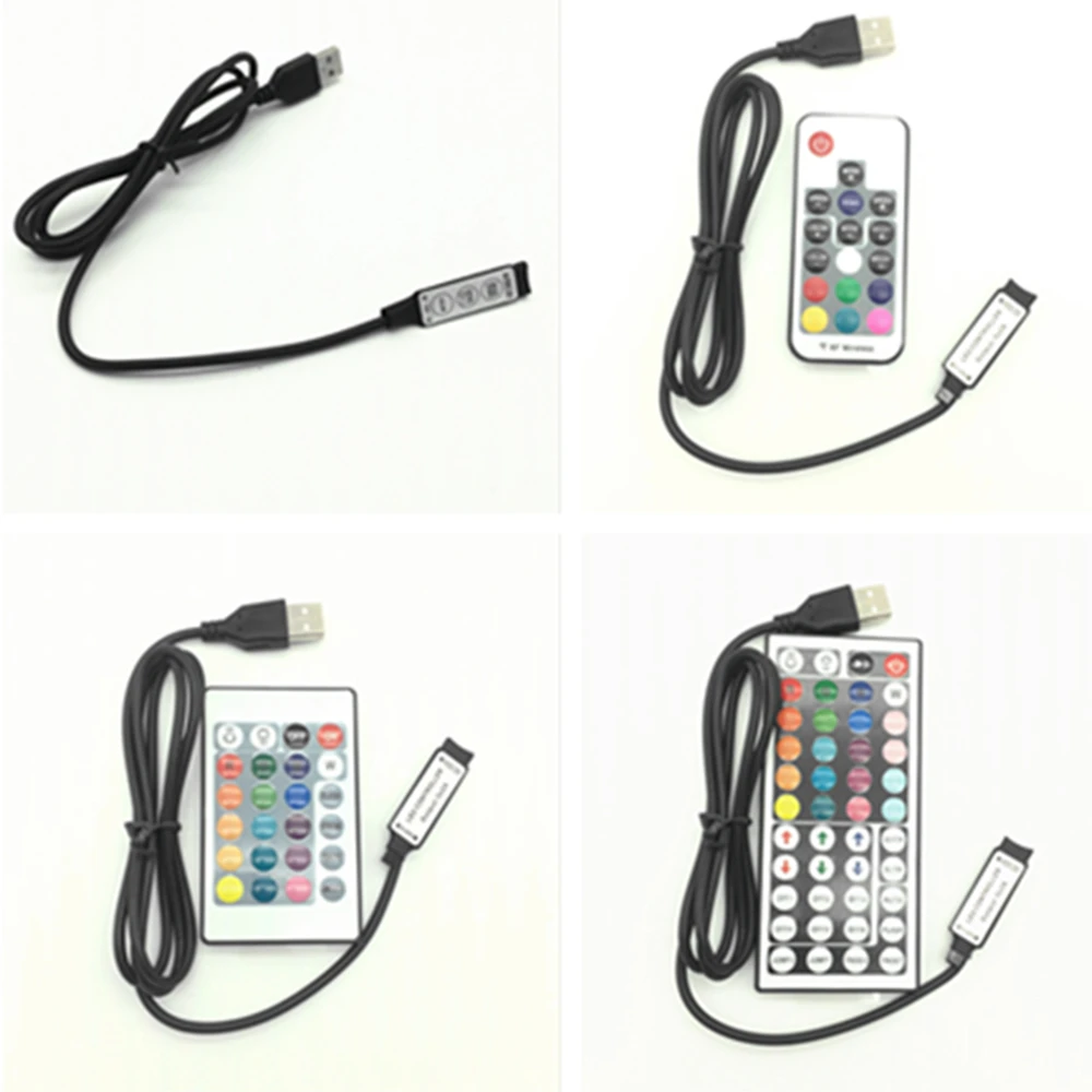 led controler 24 keys 12 24v wireless ir remote control led music sound control rgb led controller dimmer for rgb led strips USB Controller DC 5~24V 6A RF Wireless Remote control Dimmer mini 3keys 17/24/44keys For 5050/2835/3528 RGB Led Strips lights