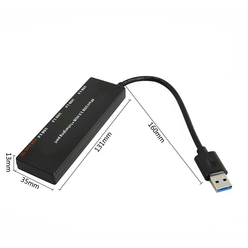 CHYI мульти 4 Порты и разъёмы USB концентратор 3,0 с 2.4A Мощность зарядки Порты и разъёмы USB разветвитель с Мощность Интерфейс для ПК Компьютерные