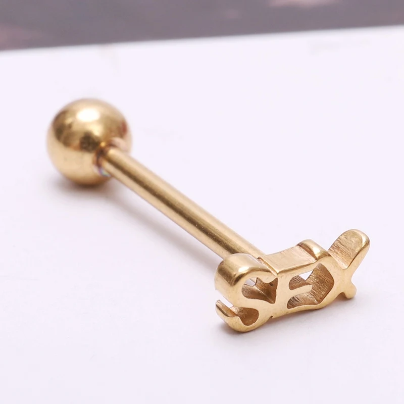 

2018 Percing Bar Lip Ring Stainless Steel Blasting Leveraged Tongue Rings Body Jewelry Body Piercing Supplies