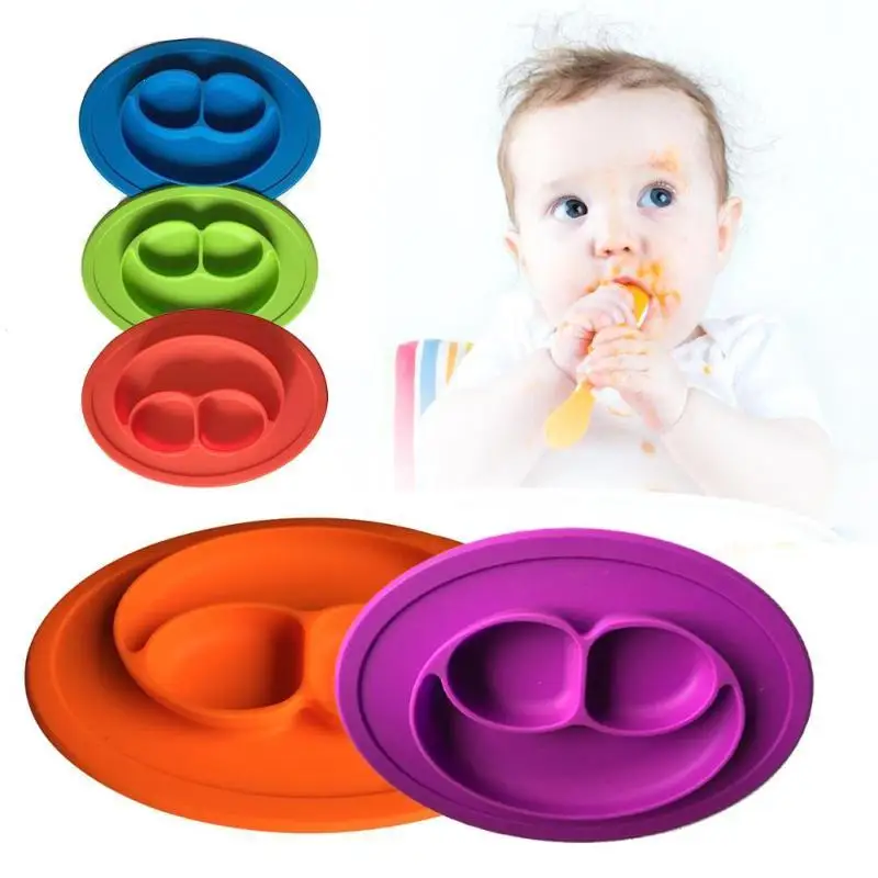 font b Baby b font Dishes silicone infant Bowls Plate Tableware Kids food Holder tray