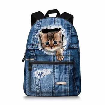 

Jeremysport Vivid Casual Canvas Backpack Bag, Cute Cat Lightweight Backpacks for Teen Girls