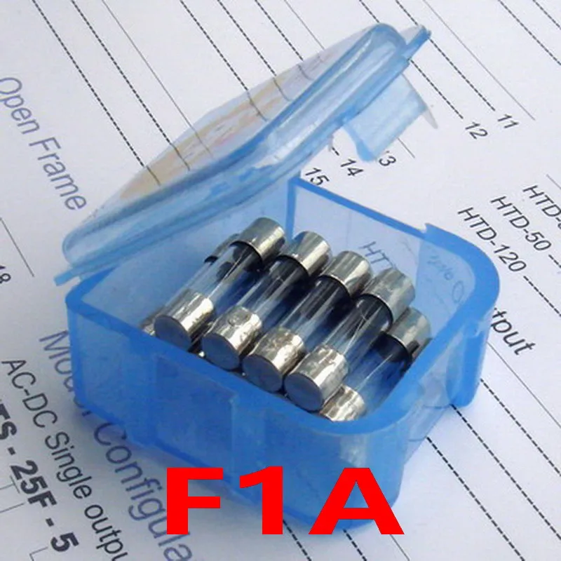 

(10 pcs/lot) F1A 250V 5 x 20mm Quick Blow Glass Tube Fuse, UL VDE RoHS Approved, 1A, 1 Amp.