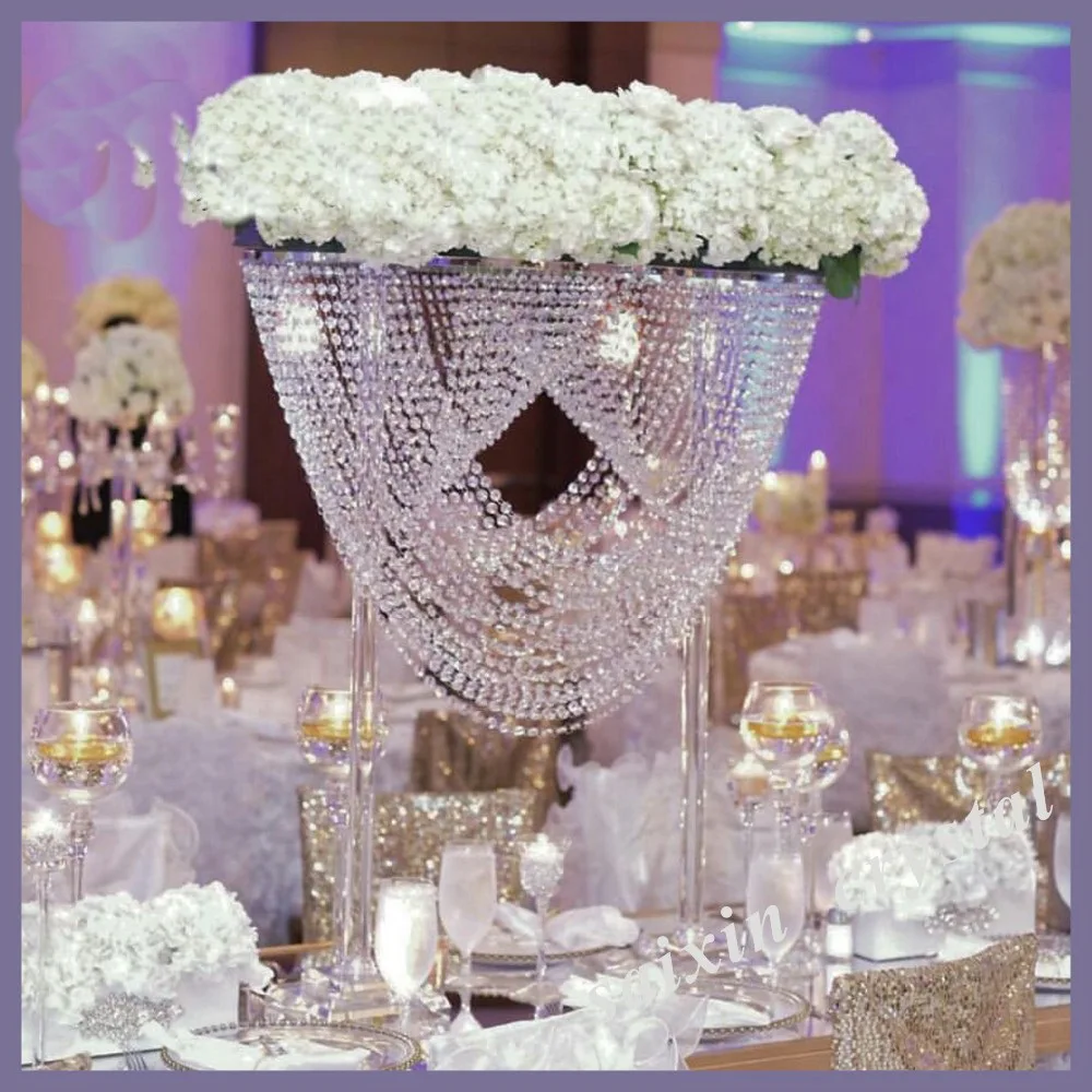 

Romantic Wedding Tall Wavy Acrylic Centerpiece for Wedding Decoration 80cm tall/2 pcs a lot
