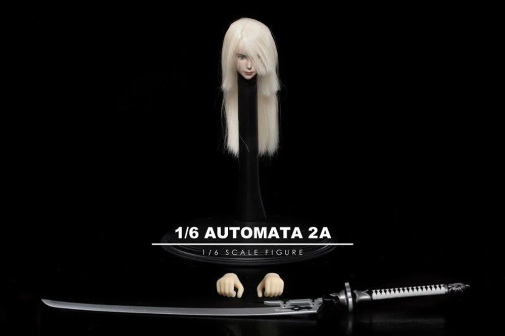 Сексуальный женский 1/6 робот 2A NieR резьба на голову+ меч+ руки без тела 1:6 NieR: Automata A2 женская голова скульптура с мечом F TBL фигурка