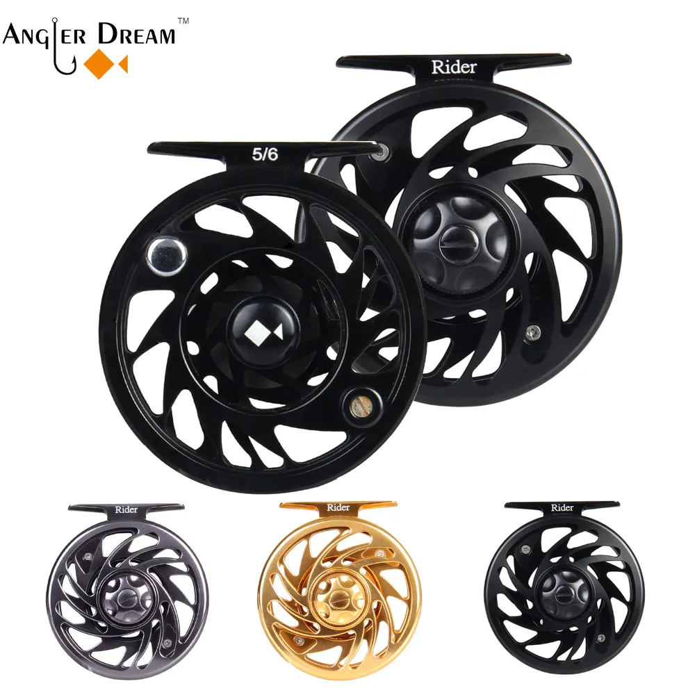 Dolity 3/4 WF Fly Fishing Reel Large Arbor CNC Machined Fly Reel 75mm Black 