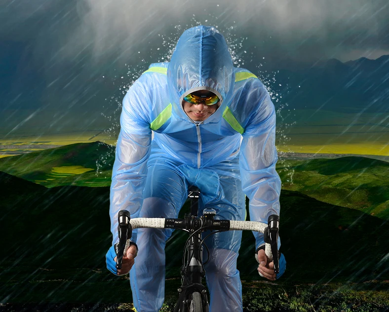 

Outdoor Sport Cycling Raincoat Women Men Bikes Riding Rain Coat Pants chubasqueros impermeables hombre transparent capa de chuva