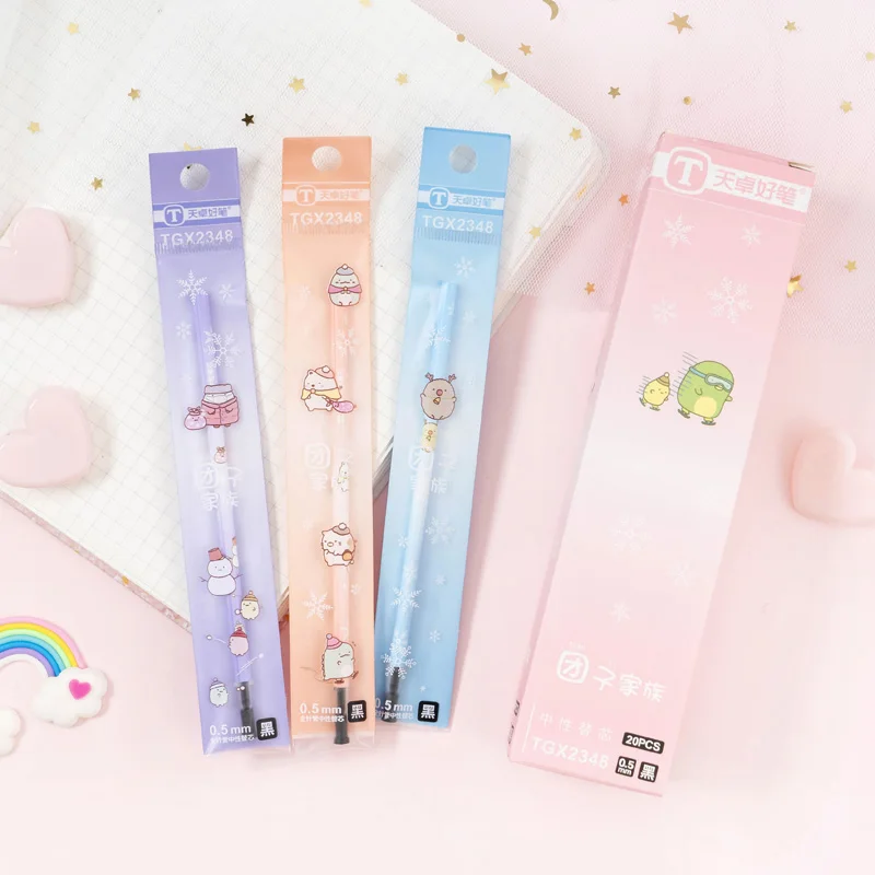 

4pcs/lot Kawaii Cute Sumikko Gurashi Gel Pen Refill Replacement for Writing Drawing Remark Marker 0.5mm Black Ink Stationery