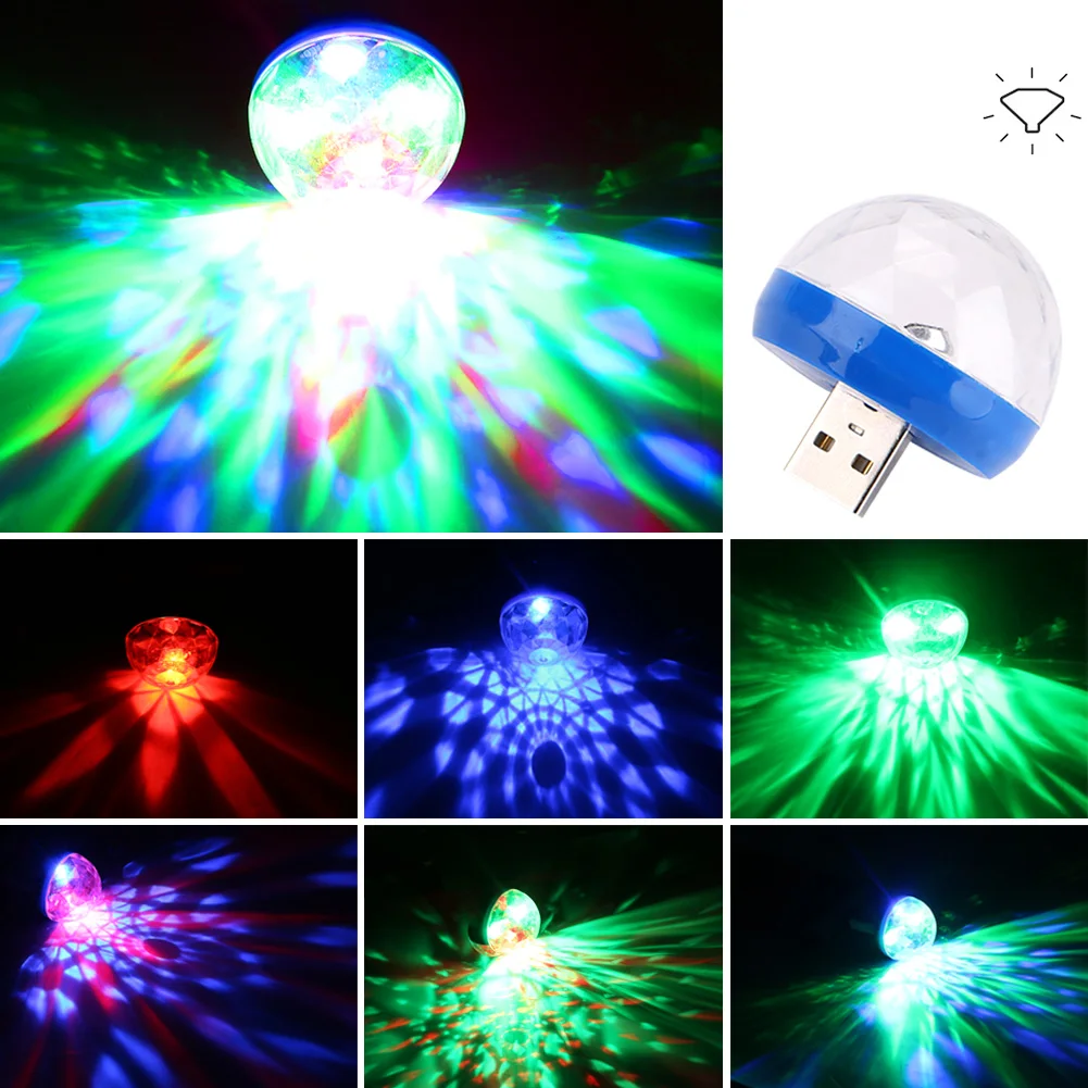

Sanyi Mini USB LED Party Light Portable Crystal Magic Ball Home Karaoke Xmas Party Decorations Colorful Stage LED Disco Lights