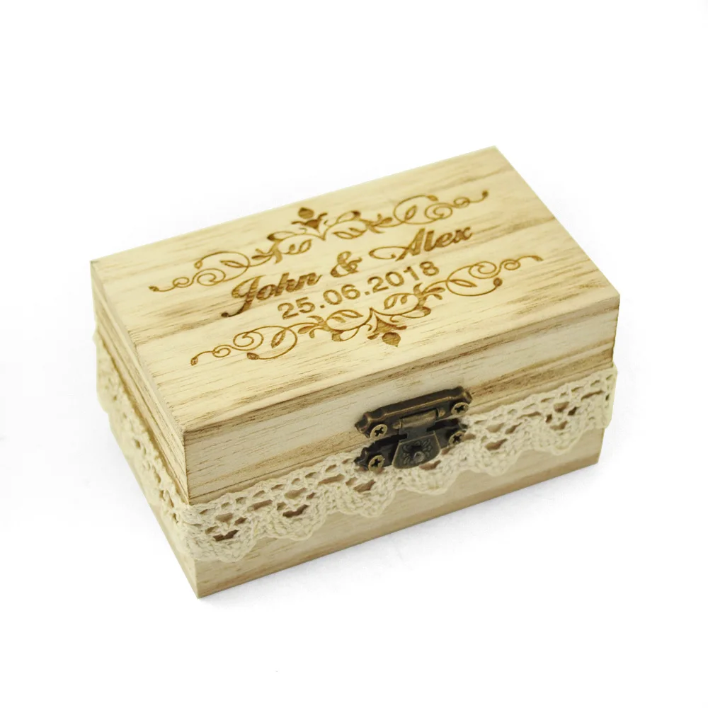 

Customized Wedding Ring Box,Engrave Name and Date Weddinh Ring Box,Ring Bearer Box,Ring Holder for Wedding Gift,Engagement Gfit