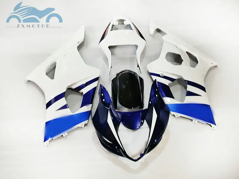 ABS пластиковый комплект обтекателей для Suzuki K3 K4 GSXR1000 03 04 гоночный мотоцикл Полный обтекатели GSXR 1000 2003 2004 Белый Синий AT55