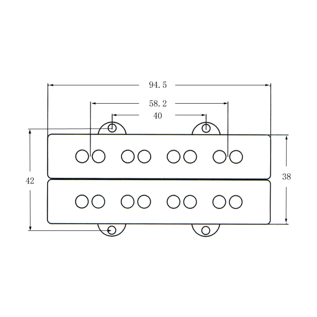 4 String Black Bass Guitar Pickup Humbucker Double Coil for Electric Bass Accessories