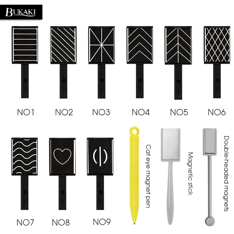 BUKAKI 4 шт./компл. магнит кошачий EyesTools комплект Магнитная ручка Сильный волшебный эффект кошачий глаз Гель-лак для ногтей, лак для ногтей искусство маникюра
