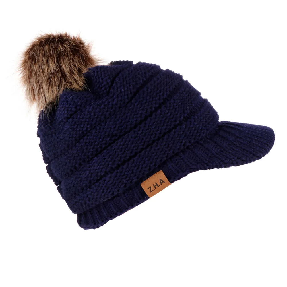 Вязаная крючком зимняя шапка для взрослых женщин и мужчин, вязаная шляпа, бейсбольная кепка с помпоном, теплая шапка, зимние шапки в