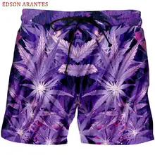 Новинка, 3D Повседневные Шорты, фиолетовые, с принтом сорняков, летние шорты, Мужская Уличная одежда, Панк Рок Рэп, короткие брюки, на заказ, плюс размер, XXS-6XL