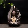 Little Buddha Monk Ceramic Backflow Incense Burner Lotus Waterfall Incense Holder Home Decor Aromatherapy Censer ► Photo 2/6
