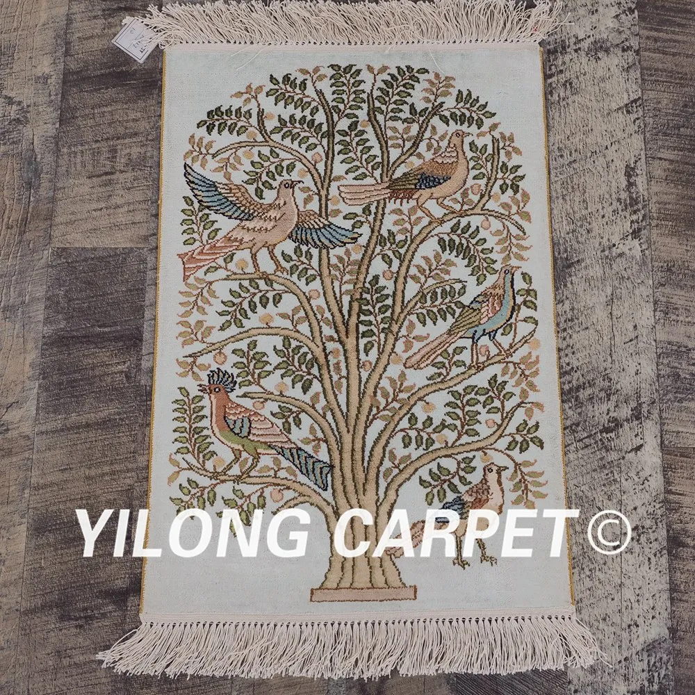 YILONG 1 2 'x 7' 300Line персидский шелковый ковер винтажный разноцветный Древо жизни