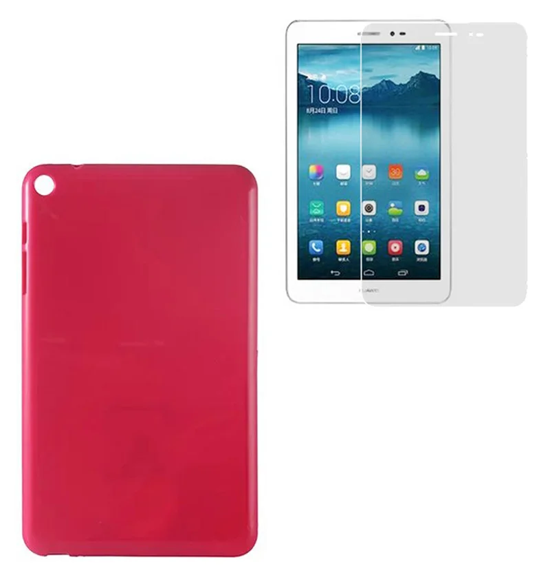 

1x Screen Protector , Luxury Waterproof Soft Silicone Rubber Silicon Case Cover For HuaWei MediaPad S8-701U/701W T1-821w/823L 8