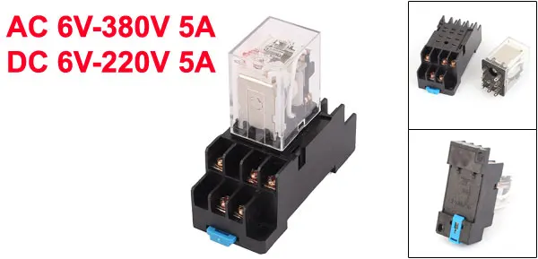 HH53P-L AC 36V Coil 11 Screw Terminals 3PDT 35mm DIN Rail Power Relay w Socket