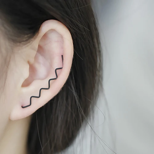 

Hot 1 Pc Vintage Simple Wave Arc-shaped Linear Clip-on Ear Cuff Earring Ear Clips Jewelry 6KL1 7ETD BE3H