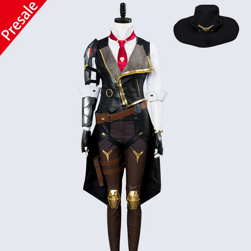 

Overwatch Hero Ashe Cosplay Costume OW Cool Cowboy Full Set For Adult Women Costumes For Halloween
