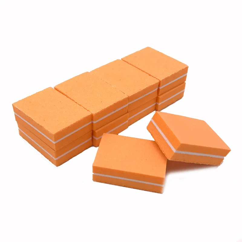 

New 20pcs/lot Nail Art Buffer File Block Double-sided Sanding Washable Sponge Orange Mini Nail File Pedicure Manicure Tips Tools