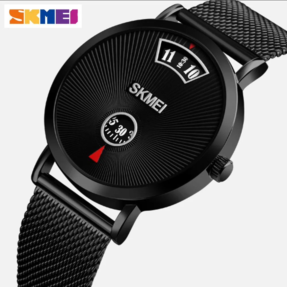 

SKMEI New Fashion Men Quartz Wristwatch Luxury Steel / Leather Strap 30M Waterproof Watch Men Sport Watches Relogio Masculino