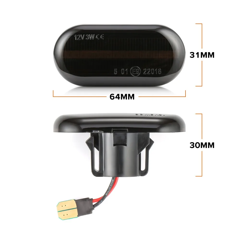 2 шт. Копченый Светодиодный Боковой габаритный фонарь, указатель поворота, янтарный свет для NISSAN interstar kubistar SMART 453 FORTWO LEAF