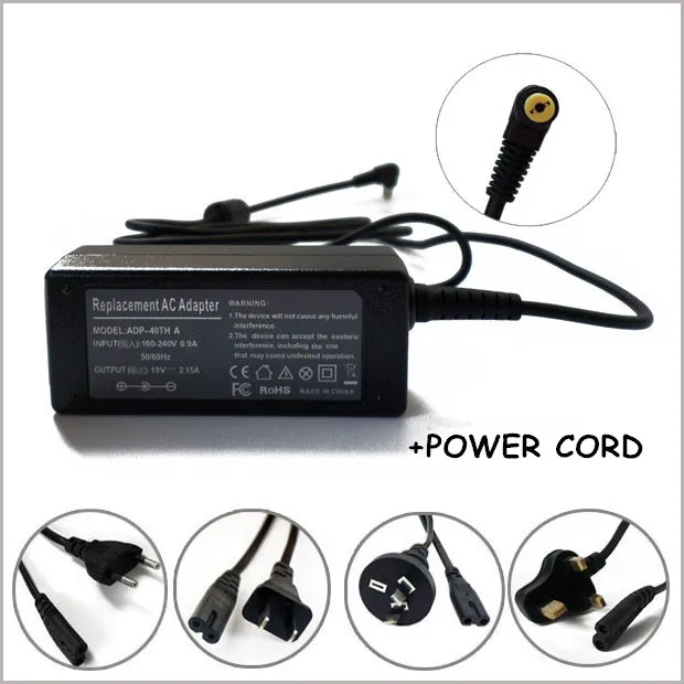 Новый 19V 2.15A 40W AC адаптер питания зарядное устройство Шнур Carregador универсальный для