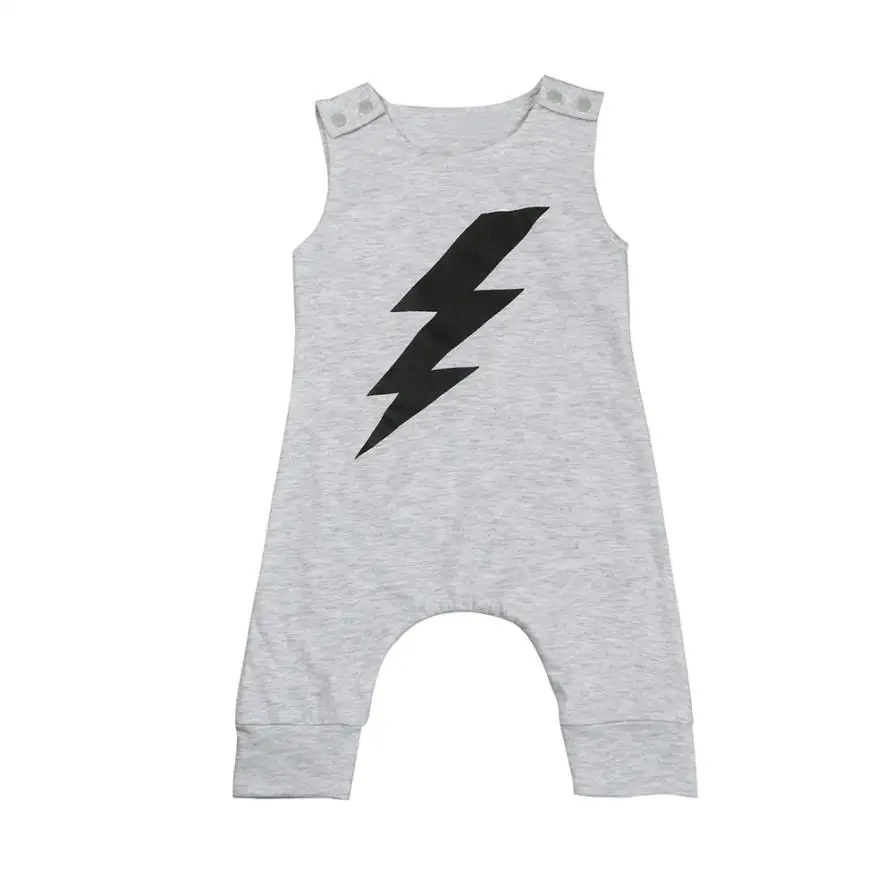 

Summer Sleeveless Boys Girl Rompers Newborn Infant Baby Boy Lightning Pattern Jumpsuit Romper Clothes maio tulum