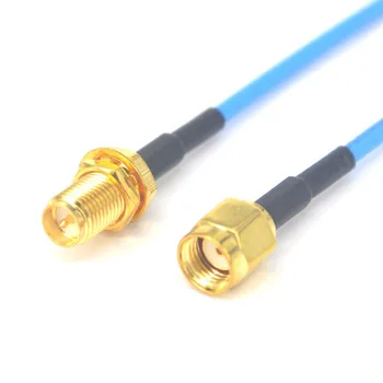 

100 Pieces Free shipping by DHL 10cm flexible Blue RG402 flexible Extension Cable RP SMA Plug to RP Jack straight Connector