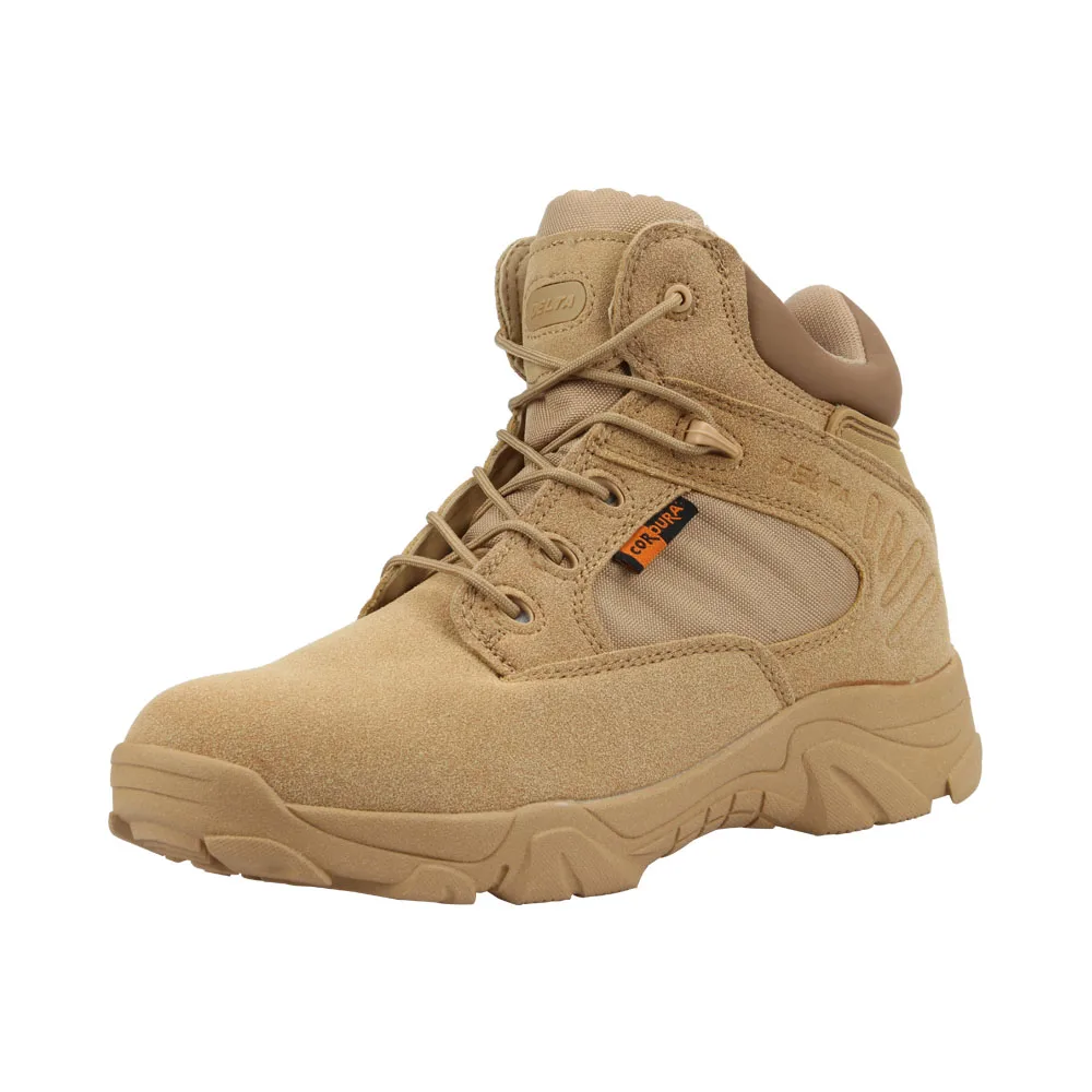 Тактические военные ботинки для пустыни; кожаные армейские ботильоны; Мужская Уличная Рабочая обувь; альпинистские армейские зимние ботинки - Цвет: Sand Low Top