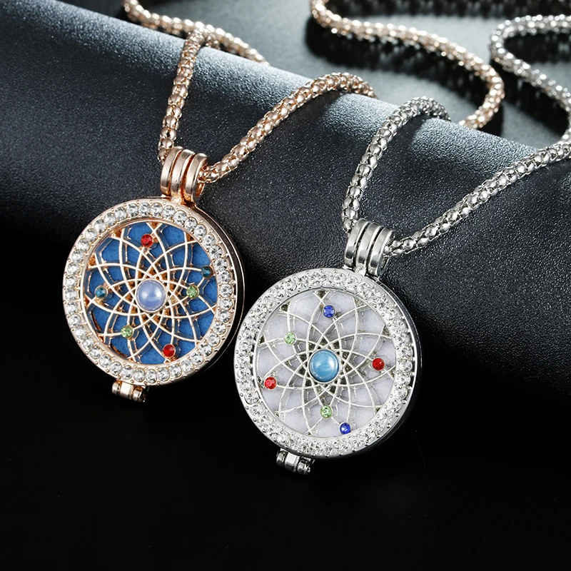 

Itenice Neo-Gothic Jewelry Bubble Bead Cosmos Stars Essential Oil Aroma Diffuser Adorned Gift Crystal Mesh Sweater Necklace