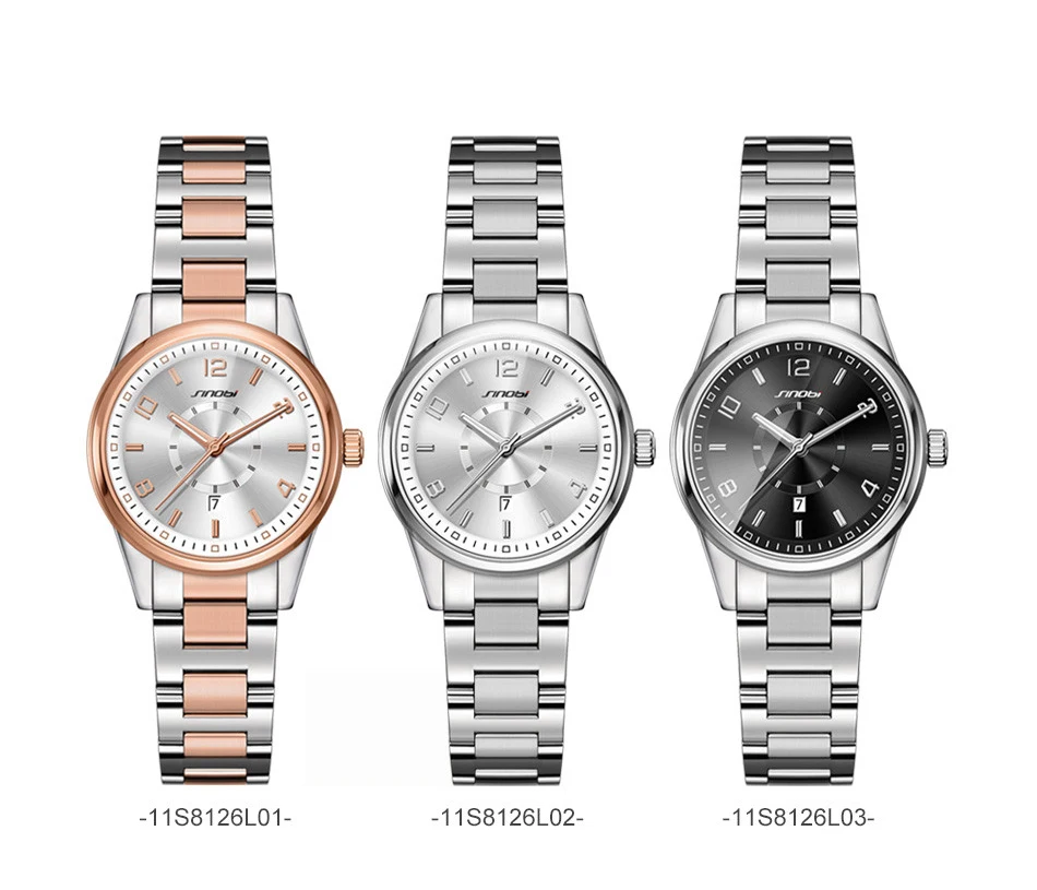 SINOBI модные золотые женские часы женские наручные часы с браслетом для дам кварцевые часы Geneva водонепроницаемые Relogio Feminino