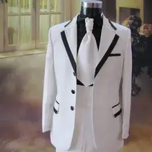 Новое поступление дизайнерский мужской белый костюм платье белый костюм s хост одежда MC singer костюмы мужское рождественское богослужение Мужская официальная одежда