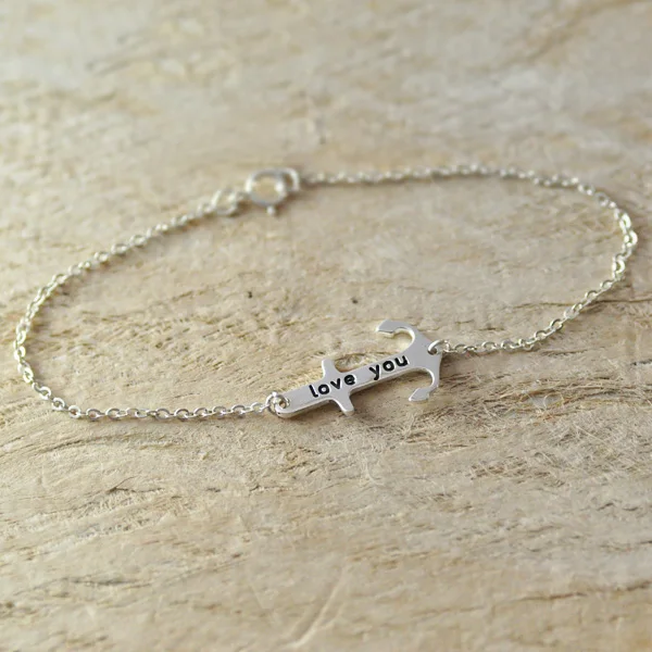 Custom Alloy Anchor Bracelet Engraved Name For True Love In Custom Alloy Anchor Bracelet Engraved Name For True Love