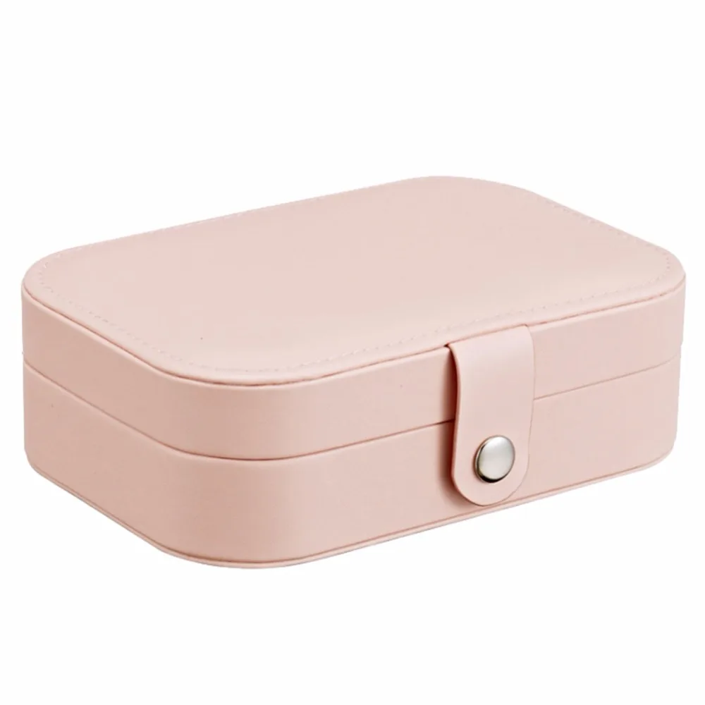 

Portable Multi Purpose Storage Jewelry Box PU Leather Bead Velvet Fresh Simple for Stud Earring Necklace Ring Travel Storage