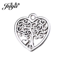 JUYA подвеска на изготовление браслета ожерелья ремесла 18,5x17 мм 20 шт./лот Дерево жизни Серебряная филигранная подвеска в виде сердца AO0451