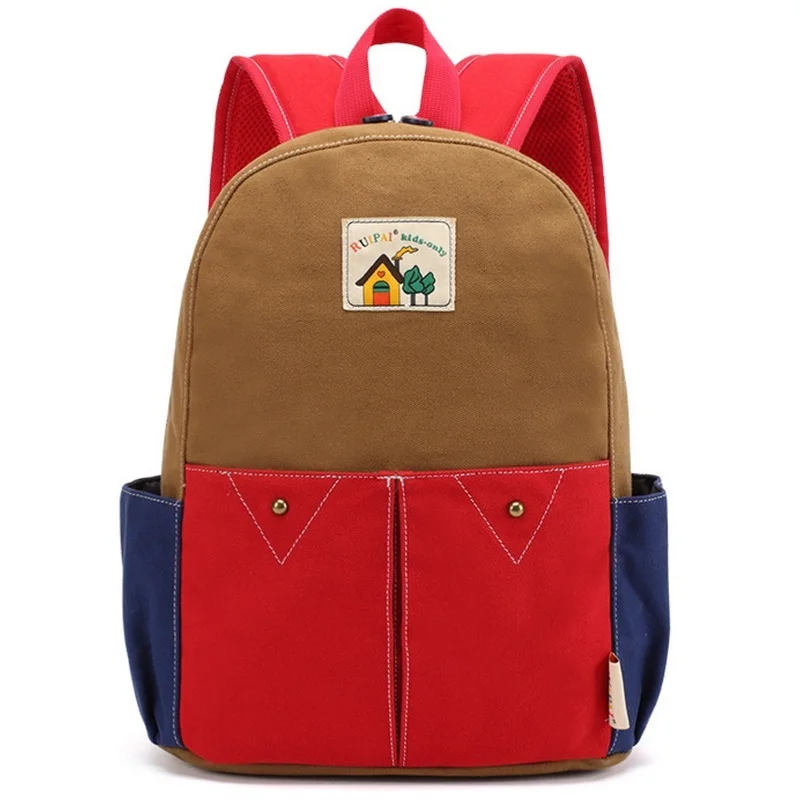 

Japan style Child Casual School Bags Teenage Girl Boy Contrast Color Mochila Escolar Kawaii Campus Backpack Red Kindergarten Bag