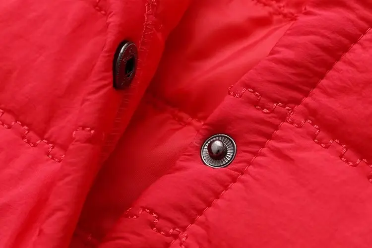 Plus Size Thin Red Wadded Autumn Winter Jackets Women Cotton Long Padded Coat Outwear Warm Chaquetas Parka Feminina